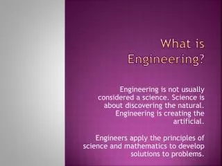 What is Engineering ?