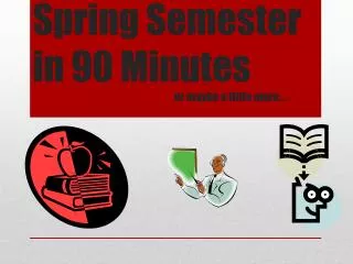 Spring Semester in 90 Minutes or maybe a little more…