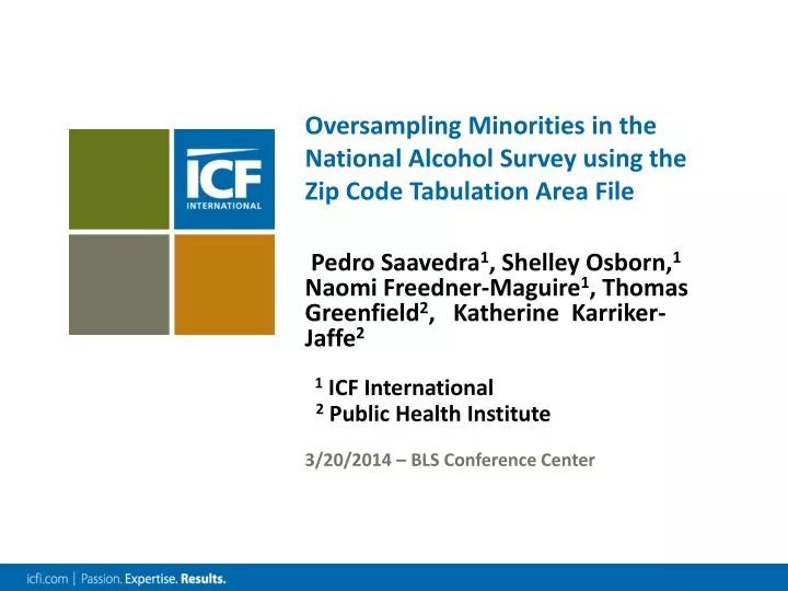 oversampling minorities in the national alcohol survey using the zip code tabulation area file