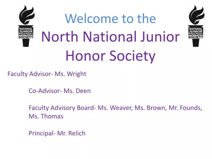 welcome to the north national junior honor society