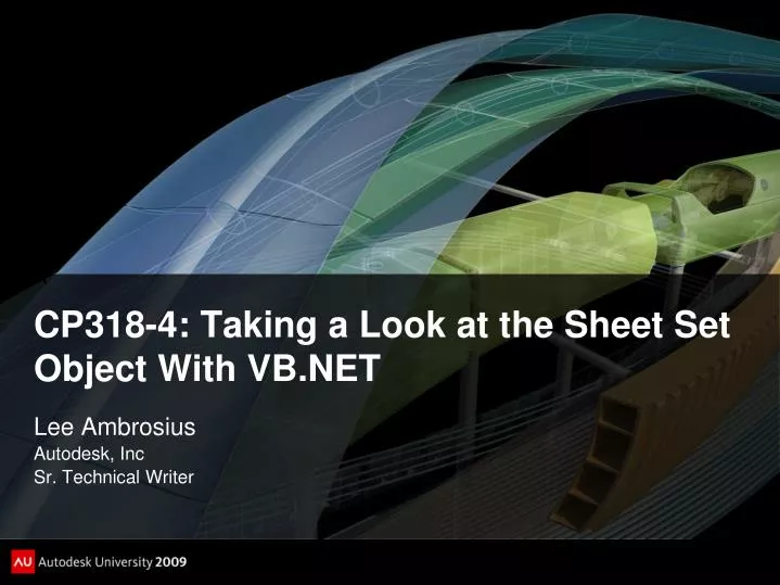cp318 4 taking a look at the sheet set object with vb net
