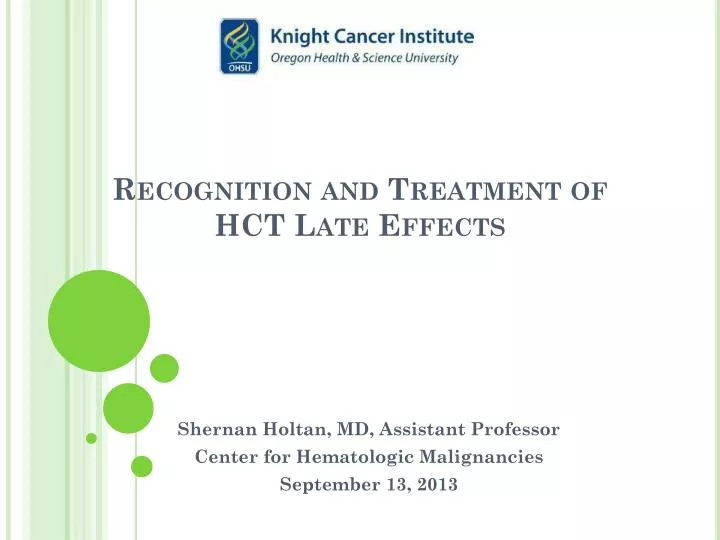 recognition and treatment of hct late effects