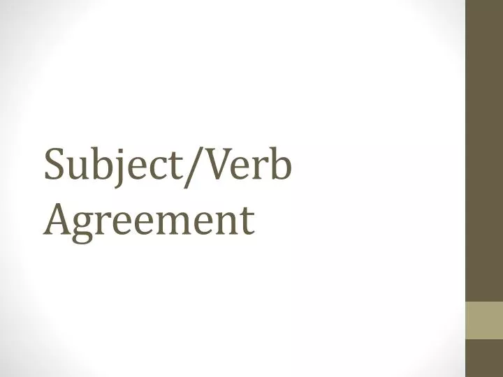 subject verb agreement