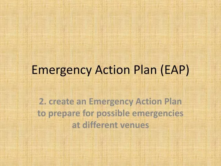 emergency action plan eap