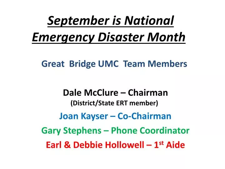 september is national emergency disaster month