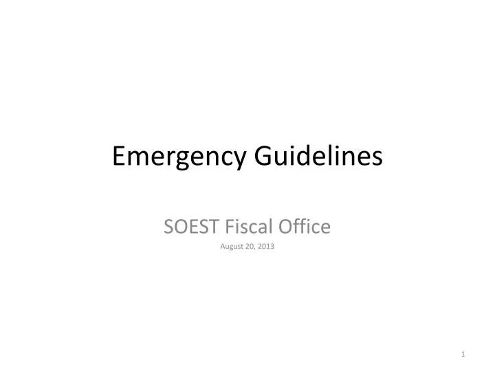 emergency guidelines