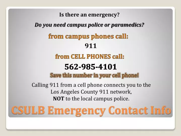 csulb emergency contact info