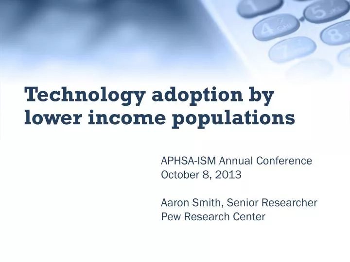 technology adoption by lower income populations
