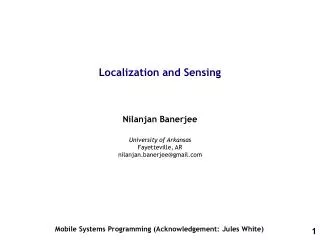 Localization and Sensing
