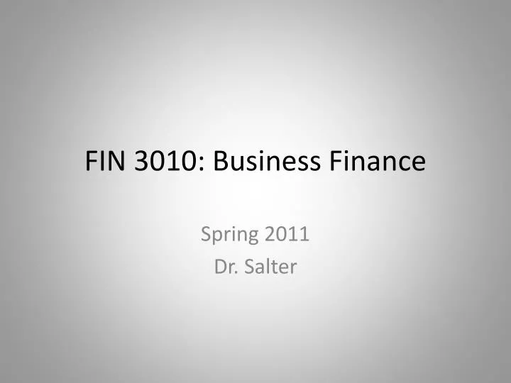 fin 3010 business finance