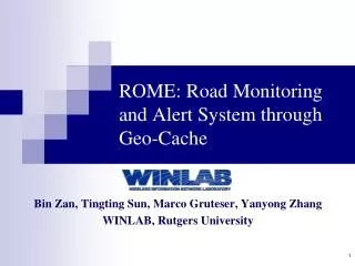 ROME: Road Monitoring and Alert System through Geo-Cache