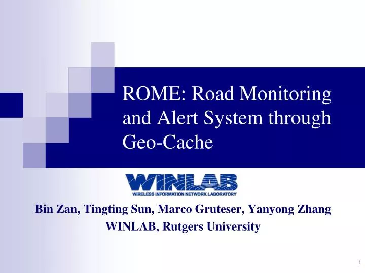 rome road monitoring and alert system through geo cache