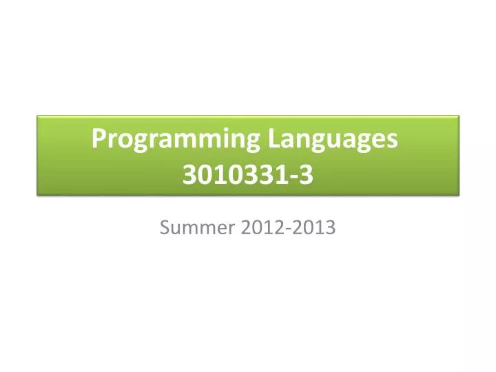 programming languages 3010331 3