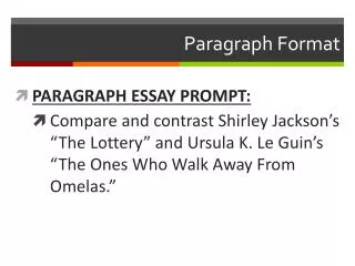 Paragraph Format