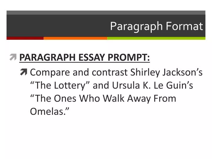 paragraph format