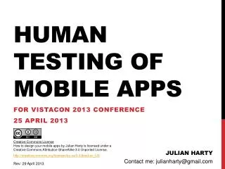Human testing of mobile apps