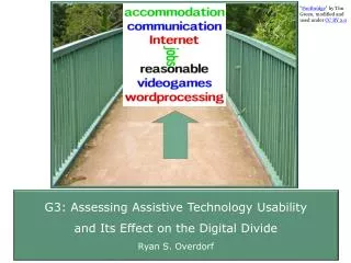 G3: Assessing Assistive Technology Usability and Its Effect on the Digital Divide Ryan S. Overdorf