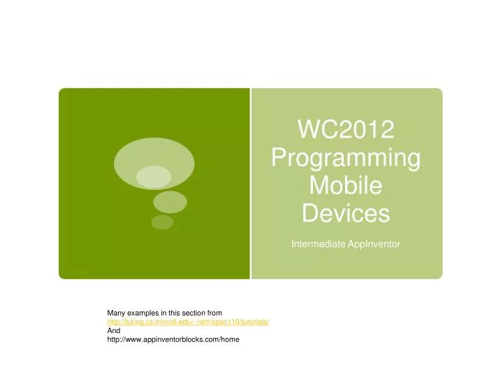 wc2012 programming mobile devices