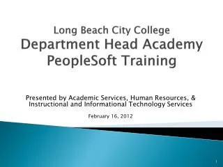 Long Beach City College Department Head Academy PeopleSoft Training