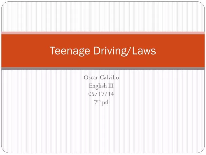 teenage driving laws