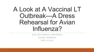 A Look at A Vaccinal LT Outbreak---A Dress Rehearsal for Avian Influenza?