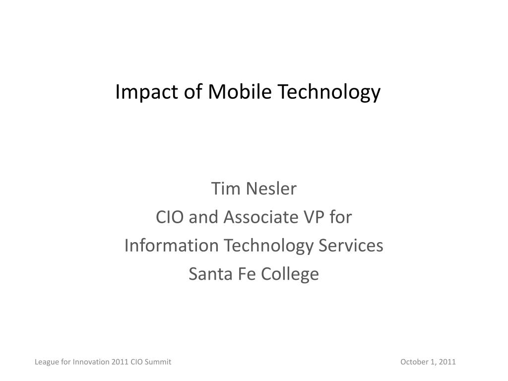 PPT - Impact of Mobile Technology PowerPoint Presentation, free ...