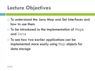 Lecture Objectives
