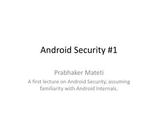 Android Security #1