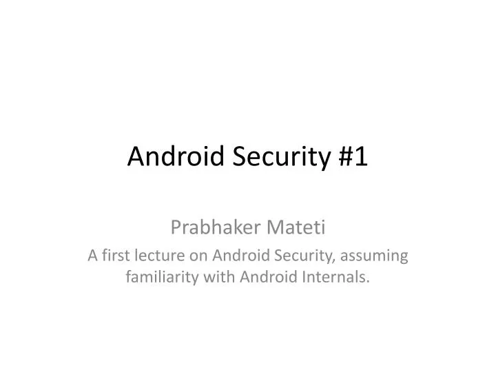 android security 1