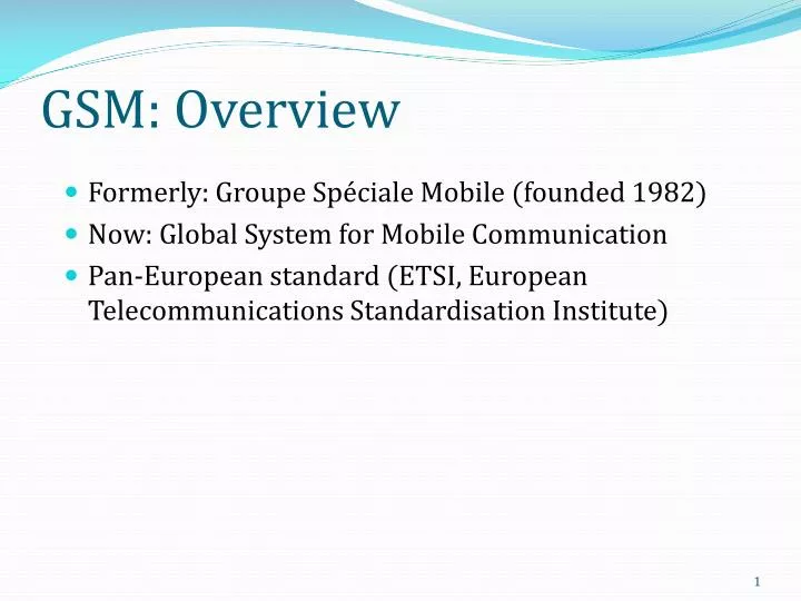 gsm overview