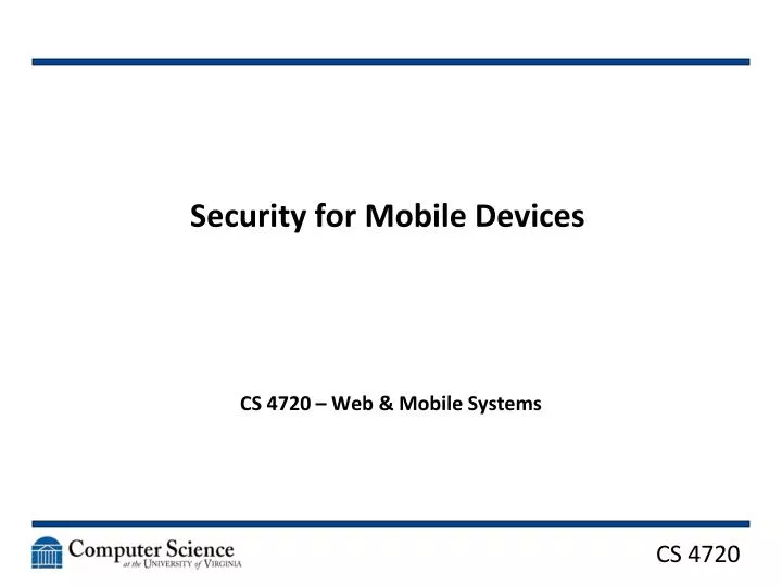 security for mobile devices