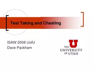 Test Taking and Cheating