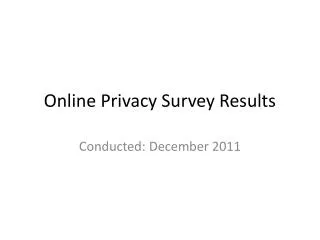 Online Privacy Survey Results