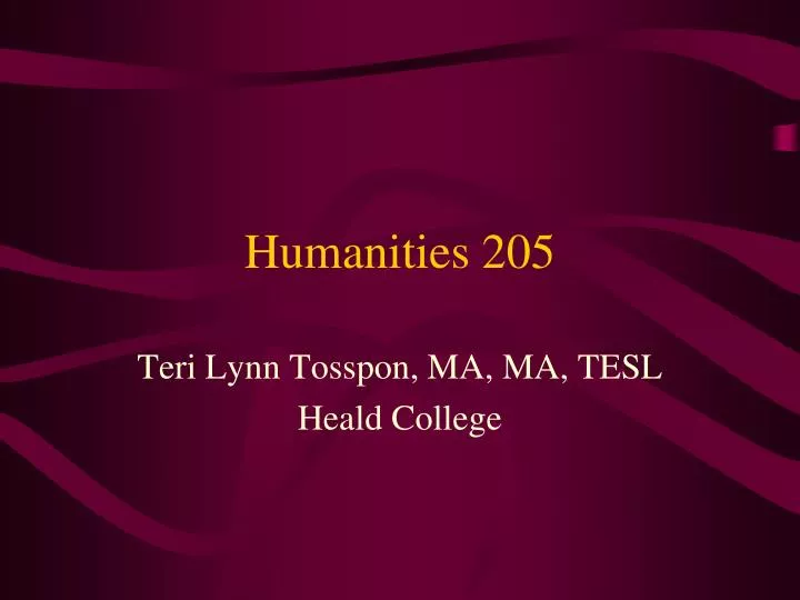 humanities 205