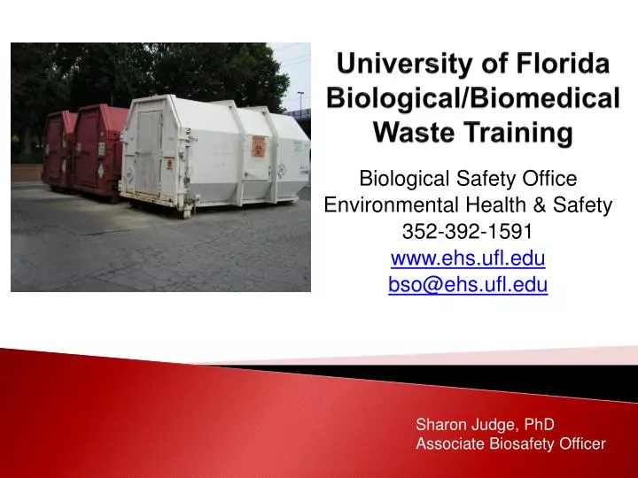 university of florida biological biomedical waste training