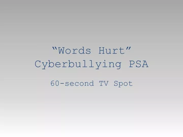 words hurt cyberbullying psa