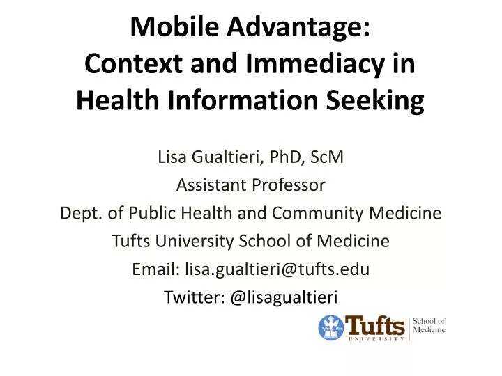 mobile advantage context and immediacy in health information seeking
