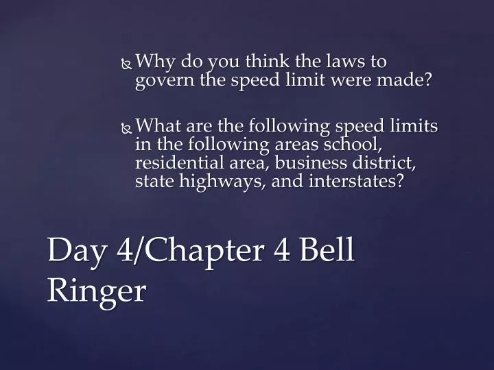 day 4 chapter 4 bell ringer