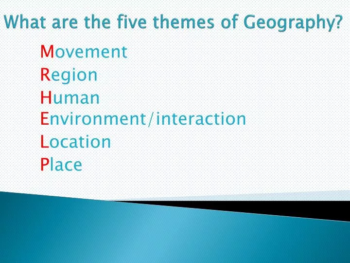 what are the five themes of geography