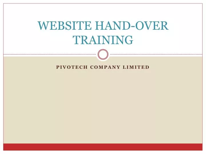 website hand over training