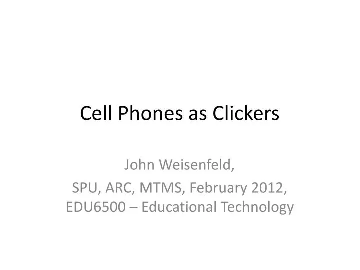 cell phones as clickers