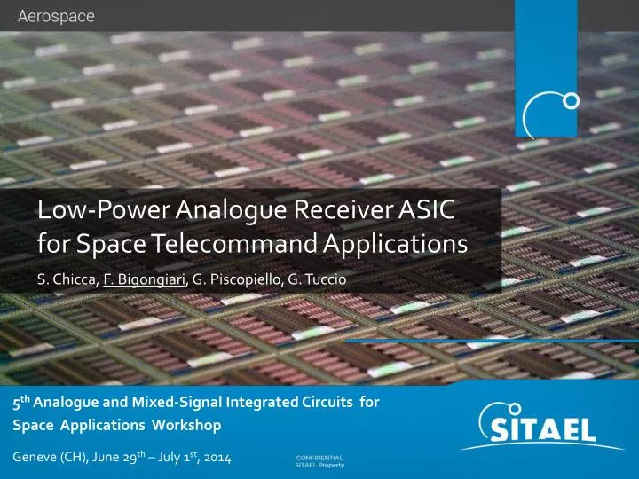 low power analogue receiver asic for space telecommand applications