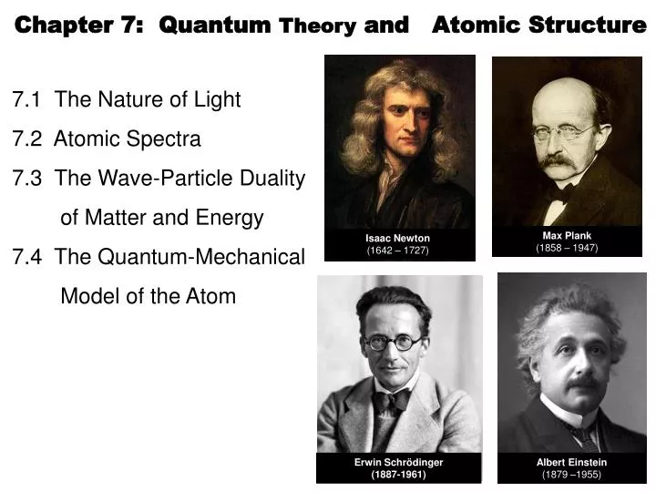 chapter 7 quantum theory and atomic structure