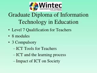 Graduate Diploma of Information Technology in Education