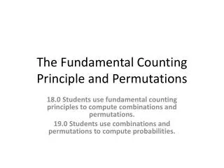 The Fundamental Counting Principle and Permutations