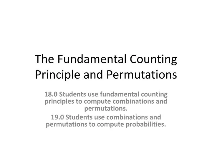 the fundamental counting principle and permutations