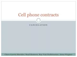 Cell phone contracts