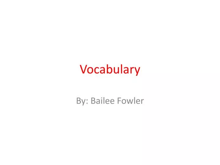 vocabulary