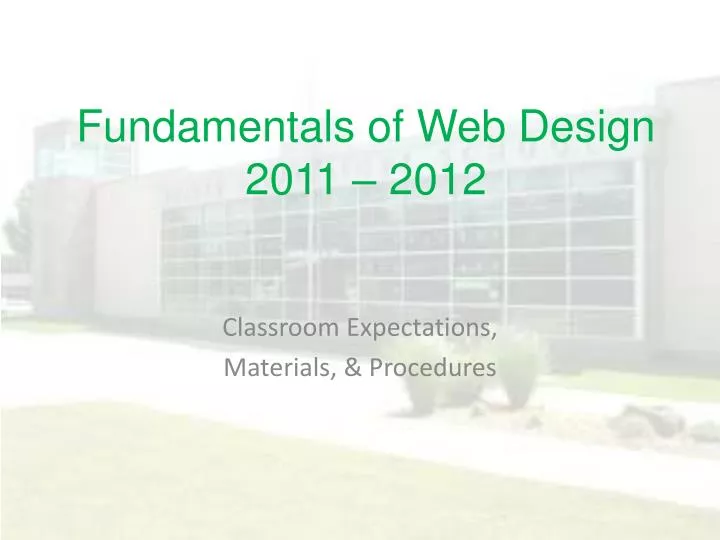 fundamentals of web design 2011 2012