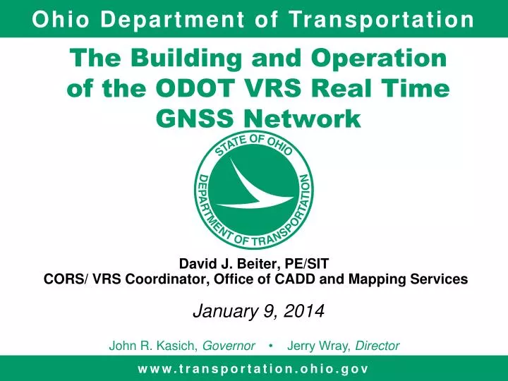 the building and operation of the odot vrs real time gnss network